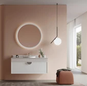 Orka Molino 122 cm Mat Beyaz Lake Banyo Dolabı Takımı thumbnail 1