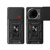 Tecno Camon 30 Pro 5G Kılıf Magnetik Standlı Kamera Korumalı Zore Sürgülü Vega Kapak - 9