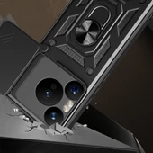 Huawei Pura 70 Pro 5G Kılıf Magnetik Standlı Kamera Korumalı Zore Sürgülü Vega Kapak - 3