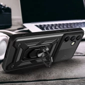 Galaxy S24 FE Kılıf Magnetik Standlı Kamera Korumalı Zore Sürgülü Vega Kapak - 5