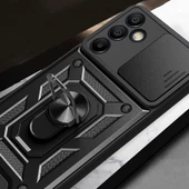 Galaxy S24 FE Kılıf Magnetik Standlı Kamera Korumalı Zore Sürgülü Vega Kapak - 6