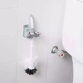 3 Adet Askılı Yapışkanlı Sap Tutucu Banyo Düzenleyici Askı  Mop Paspas Fırça Sapı Tutucu - 5