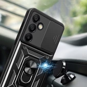 Galaxy S24 FE Kılıf Magnetik Standlı Kamera Korumalı Zore Sürgülü Vega Kapak - 3