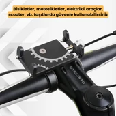 Polham Ful Metal Gidon Uyumlu Motorsiklet Telefon Tutucu, Bisiklet, Scooter Uyumlu Sıkıştırmalı Tutucu - 2