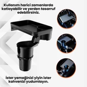 Polham Araç İçi Ayarlanabilir Bardak ve Tepsi Standı, Çok Amaçlı Dönebilen Tepsi, Cüzdan, Bozuk Para Tepsisi - 4