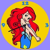 Disney Ariel Mermaid Duvar Saati Kum Boyama Seti-Red Castle S-0007 - 2