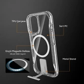 Apple iPhone 16 Kılıf Magsafe Şarj Özellikli Redclick T-Max Standlı Kapak thumbnail 7