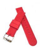 Fado Renkli Kırmızı 24 mm  SİLİKON Baskılı Desenli Saat Kordonu Kayışı (53) thumbnail 2