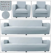 Upmall Balpeteği 3+3+1+1 Lastikli Kanepe Örtüsü Lastikli Koltuk Örtüsü Koltuk Kılıfı Takımı thumbnail 2