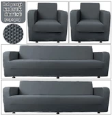 Upmall Balpeteği 3+3+1+1 Lastikli Kanepe Örtüsü Lastikli Koltuk Örtüsü Koltuk Kılıfı Takımı thumbnail 4