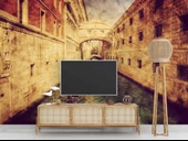 Eskitme Venedik Manzaralı Duvar Kağıdı thumbnail 3