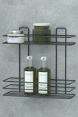 Yapışkanlı 2 Katlı Banyo Rafı Duş Şampuanlık Duvar Düzenleyici Organizer - 6