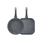 ThermoAD 2'li 20-22 cm Sahan-2'li Frapan Kare Tava Seti (28 cm Grill, 26CM )- Gri - 2