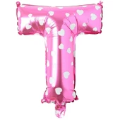 T Harf Pembe Folyo Balon 16 inç 36 cm - 1
