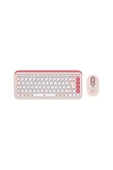 Logitech POP ICON Bluetooth Klavye Mouse Seti Pudra Pembe 920-013077 thumbnail 1