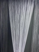 İP ZİNCİR GRİ RENK EN 100 CM BOY 280 CM HAZIR DÜĞMELERİ DİKİLMİŞ İP PERDE thumbnail 1