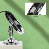 Monozone Dijital Mikroskop 1600x 2Mp Usb 8 Led Çok Amaçlı Tekstil Baskı Cilt Saç Biyolojik Analiz - 4