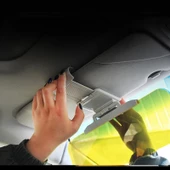 Monozone 2In1 araba evrensel anti-parlama anti-göz kamaştırıcı gündüz gece sürüş güneşlik görüş gözlüğü gece görüş ayna iç aksesuarları Vizör - 3
