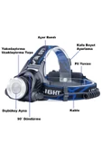 Monozone Kafa Feneri Kamp Tepe Lambası Balıkçılık Çalışma Lambası WaterProof  Şarj Edilebilen Pil - 5