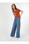 Colins 920 Elsa Yüksek Bel Normal Kesim Super Wide Leg Mavi Kadın Jean Pantolon Cl1060494 - 2