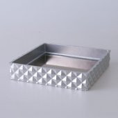 Selim Dekor Piramit Aynalı Tepsi Gümüş - 1