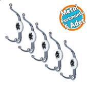 Portmanto Askı Dolap Askılık Askılığı Banyo Mutfak Askısı Duvar Kapı Elbise Kıyafet Vestiyer Krom - 1