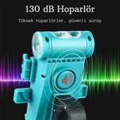Monozone 5in1 Bisiklet Feneri Şarjlı Telefon Tutucu+Korna +Sis Farı 3500Mah PowerBank Scooter Lambası - 11