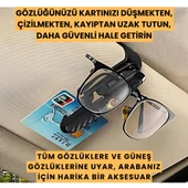 Polham Platinum Araç İçi Gözlük, Kart, Kartvizit Tutucu, Çift Taraflı Klipsli Güneş Gözlüğü Tutucu - 2