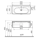 56439 Vitra Nest Trendy Tek Çekmeceli Lavabo Dolabı, 100 cm, Parlak Beyaz (Lavabo Dahil) thumbnail 2
