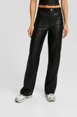 Bershka Suni deri straight fit pantolon - 1