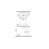 5994B401-0016 Vitra Outline Kare Çanak Lavabo, 48 cm, Mat Beyaz - 2