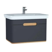 60819 Vitra Sento Tek Çekmeceli Lavabo Dolabı, Ayaksız, 80 Cm, Mat Antrasit thumbnail 1