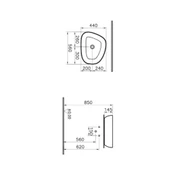 5991B483-0016 Vitra Outline Asimetrik Çanak Lavabo, 56 cm, Mat Siyah - 2