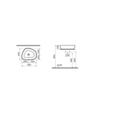 5991B403-0016 Vitra Outline Asimetrik Çanak Lavabo, 56 cm, Beyaz - 2