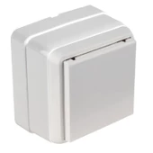 Mutlusan Bron Sıva Üstü Kapaklı Topraklı Porselen Beyaz Priz 6600 - 1