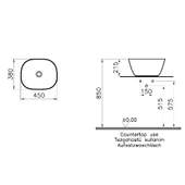 7811B403-0016 Vitra Plural Kare Yüksek Çanak Lavabo, 45 cm - 2