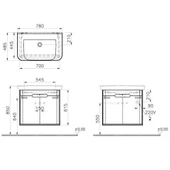 60809 Vitra Sento Kapaklı Lavabo Dolabı, Ayaksız, 80 Cm, Mat Antrasit - 2