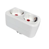 Mutlusan Fiş Priz İkili Düz Topraklı 0604 - 1