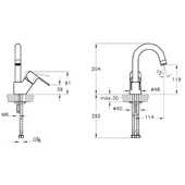 A42584 Artema Win S Lavabo Bataryası (Döner Borulu) - 2