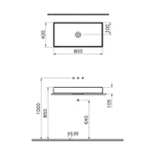M58000001000 Vitra Memoria Çanak Lavabo, 80 cm - 2