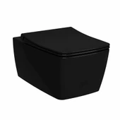 7672B070-0559 Vitra Metropole Rim-ex Kanalsız Asma Klozet, 56 cm, Siyah - 1