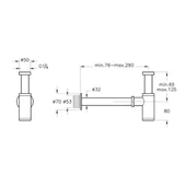 A4512326 Artema Lavabo Sifonu Alt Grubu (T Tipi), Bakır - 2