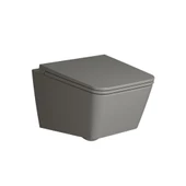 7245B476-0090 Vitra Equal Rim-Ex Kanalsız Asma Klozet, 54 cm, Mat Taş Gri - 1