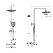 Vitra Aquaheat Bliss 240 2F Termostatik Duş Bataryası - Duş Kolonu Sistemi, Fırçalı Nikel A4720534 - 2