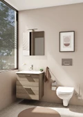 75103 Vitra Mia Demonte Set, 60 cm, Çekmeceli, (Lavabo Dolabı, Aydınlatmalı Ayna), Cordoba - 1