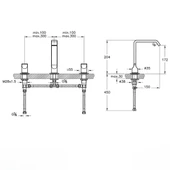 A42784 VitrA Suit 3 Delikli Lavabo Bataryası - 2