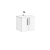 66354 Vitra Root Flat Kapaklı Lavabo Dolabı, 60 cm, Parlak Beyaz (Köşeli Lavabo Dahil) thumbnail 1