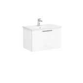66426 Vitra Root Flat Tek Çekmeceli Lavabo Dolabı, 80 cm, Parlak Beyaz (Köşeli Lavabo Dahil) thumbnail 1