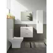75024 Vitra Mia Demonte Set, 80 cm, Çekmeceli, (Lavabo Dolabı, Aydınlatmalı Ayna), Parlak Beyaz thumbnail 1