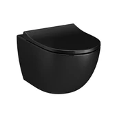 7748B070-0559 Vitra Sento Rim-ex Kanalsız Asma Klozet, Parlak Siyah - 1